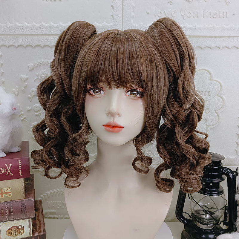RainbowMe - Sweet Lolita Wig Long Curly Ponytail Multicolor