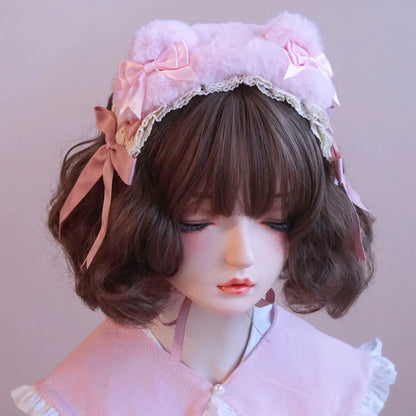 Besozealous - Handmade Lolita KC Animal Ear Coffee Hairband