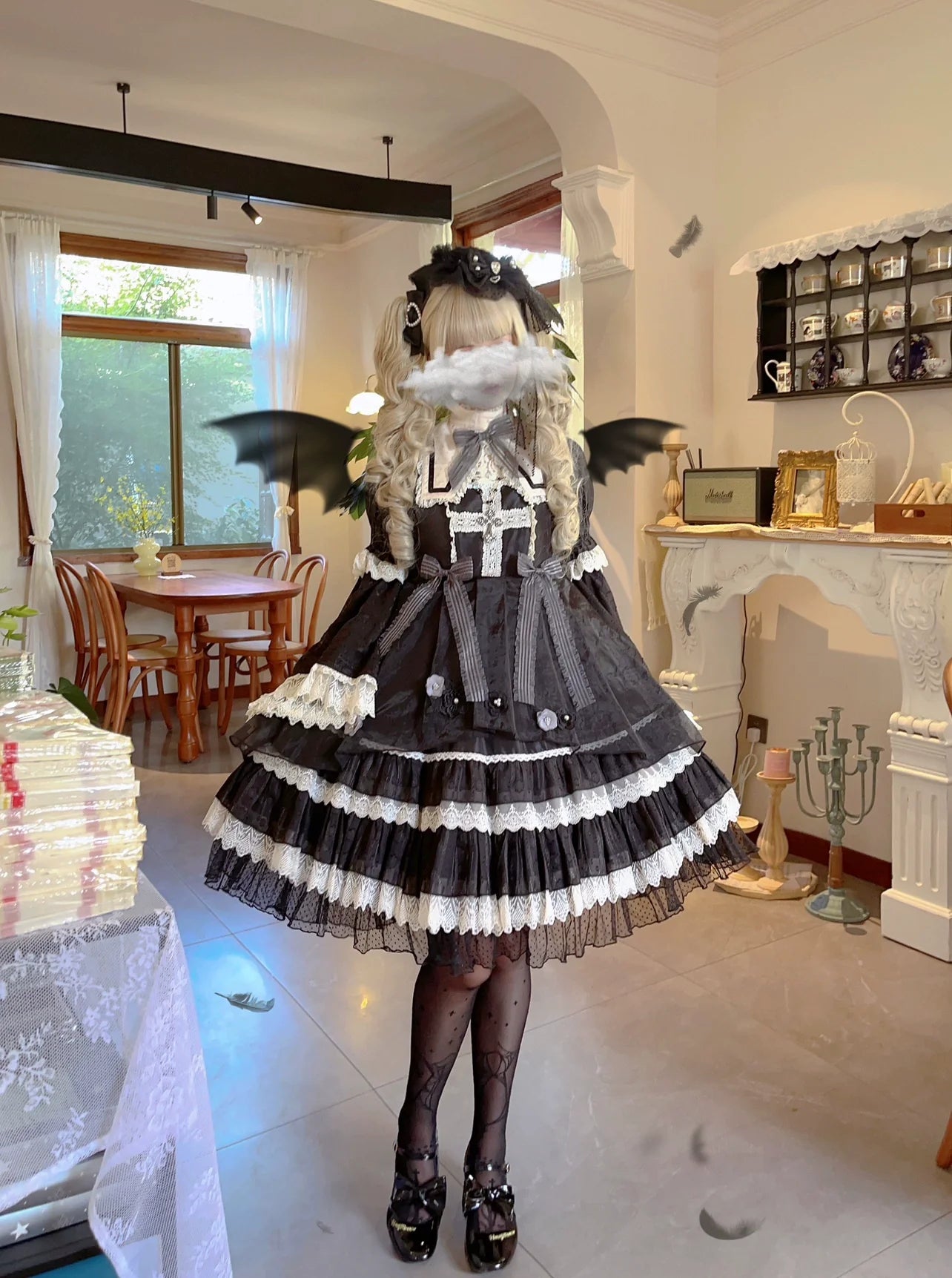 CheeseCat - Handmade Gothic Lolita Hat Anthony Cake Bow Lolita Hearwear