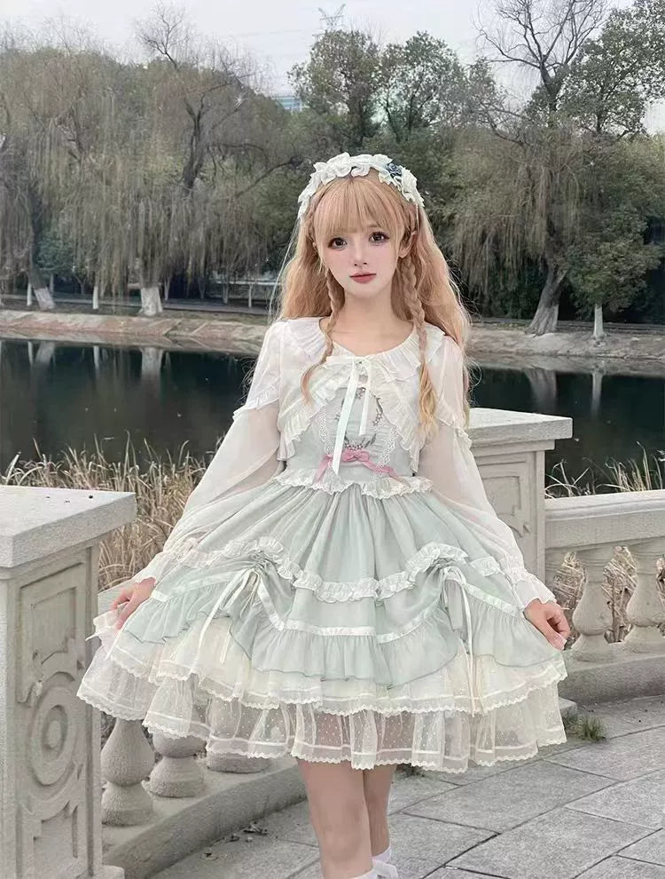 Teddy Bear - Sheer Lolita Cardigan Long Sleeve Lolita Cape Rabbit Ear