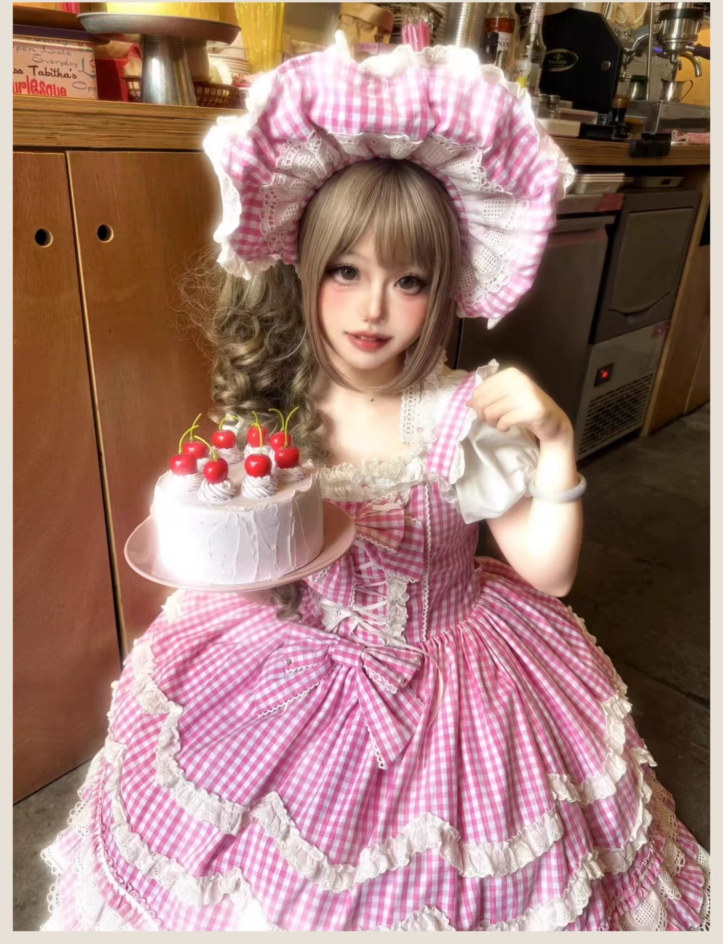 TaTaTa Lolita - Plaid Baileys - Old School Lolita Pink Plaid JSK