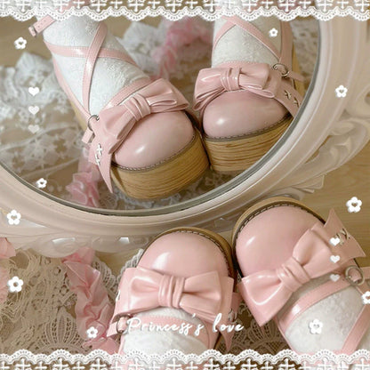 SeeYou - Sweet Cake - Sweet Lolita Platform Shoes Wood Grain