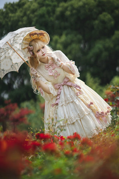 Miss Point - Lilyka Garden - Classic Lolita OP Dress Set Elegant Floral Wall Princess Sleeve
