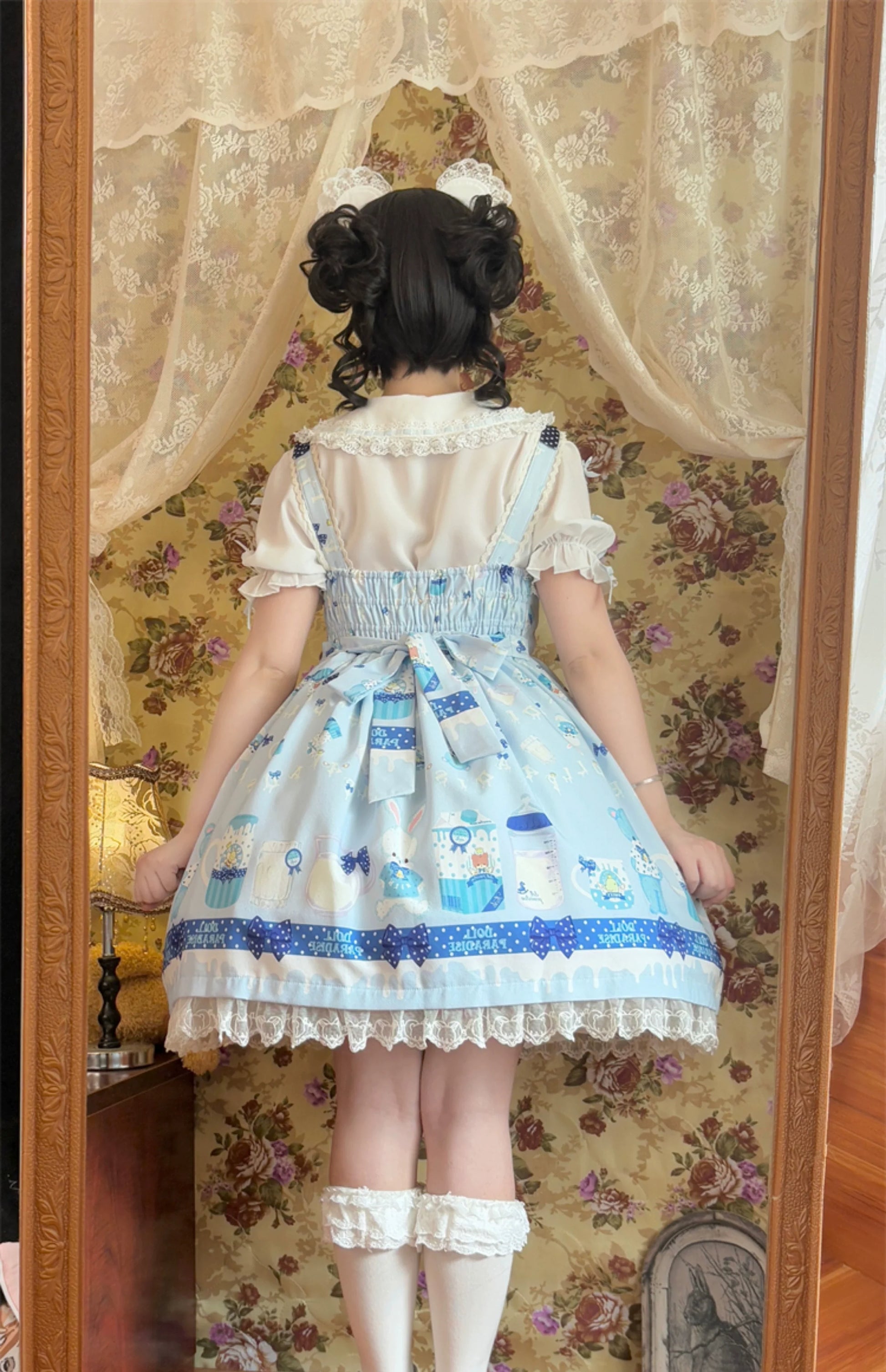 To Alice - Dear Dolls - Kawaii Lolita JSK Dress, Bear & Bunny Print
