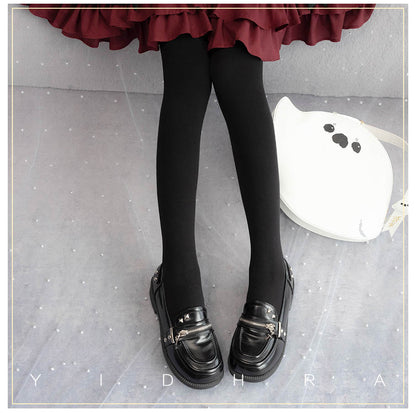 Yidhra - 120D Daily Lolita Velvet Spring Leggings, Solid Color