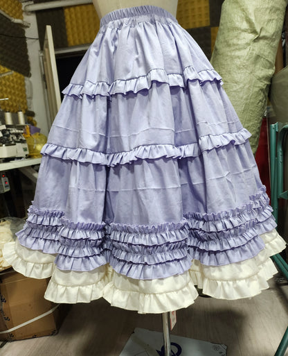 WangYan&Summer - Sweet Lolita Cotton SK Ruffed Long Skirt Customizable