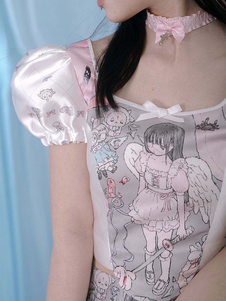 Puff sleeve top shirt【s0000002169】