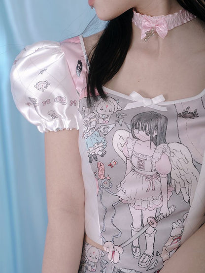 Puff sleeve top shirt【s0000002169】