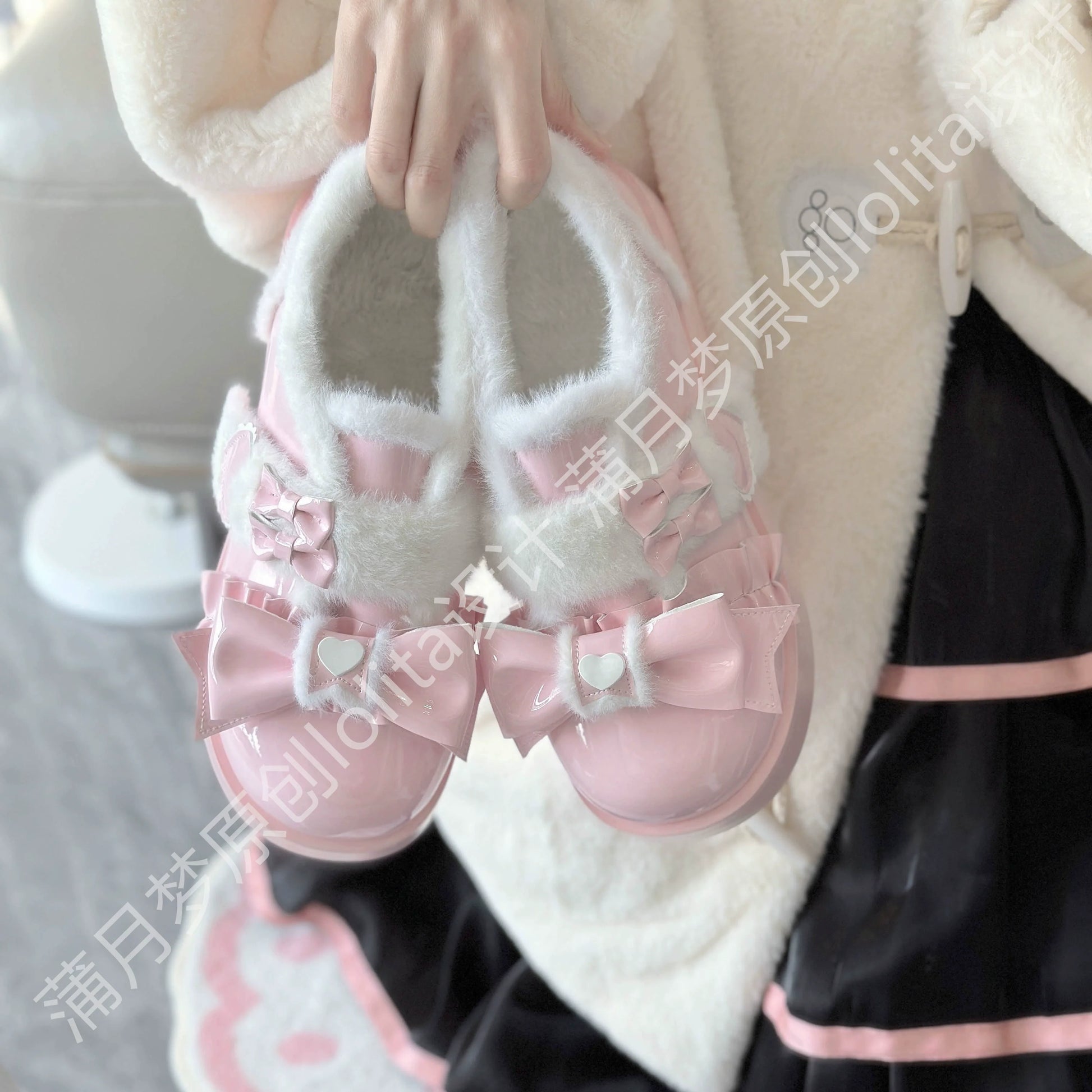 Puyuemeng - Cozy Cake - Winter Warm-lined Sweet Lolita Platform Shoes