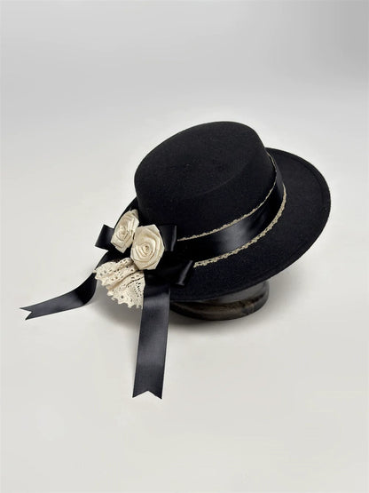LeMiroir - Winter Solstice - Elegant Lolita Hat, Detachable Collar, Handbag