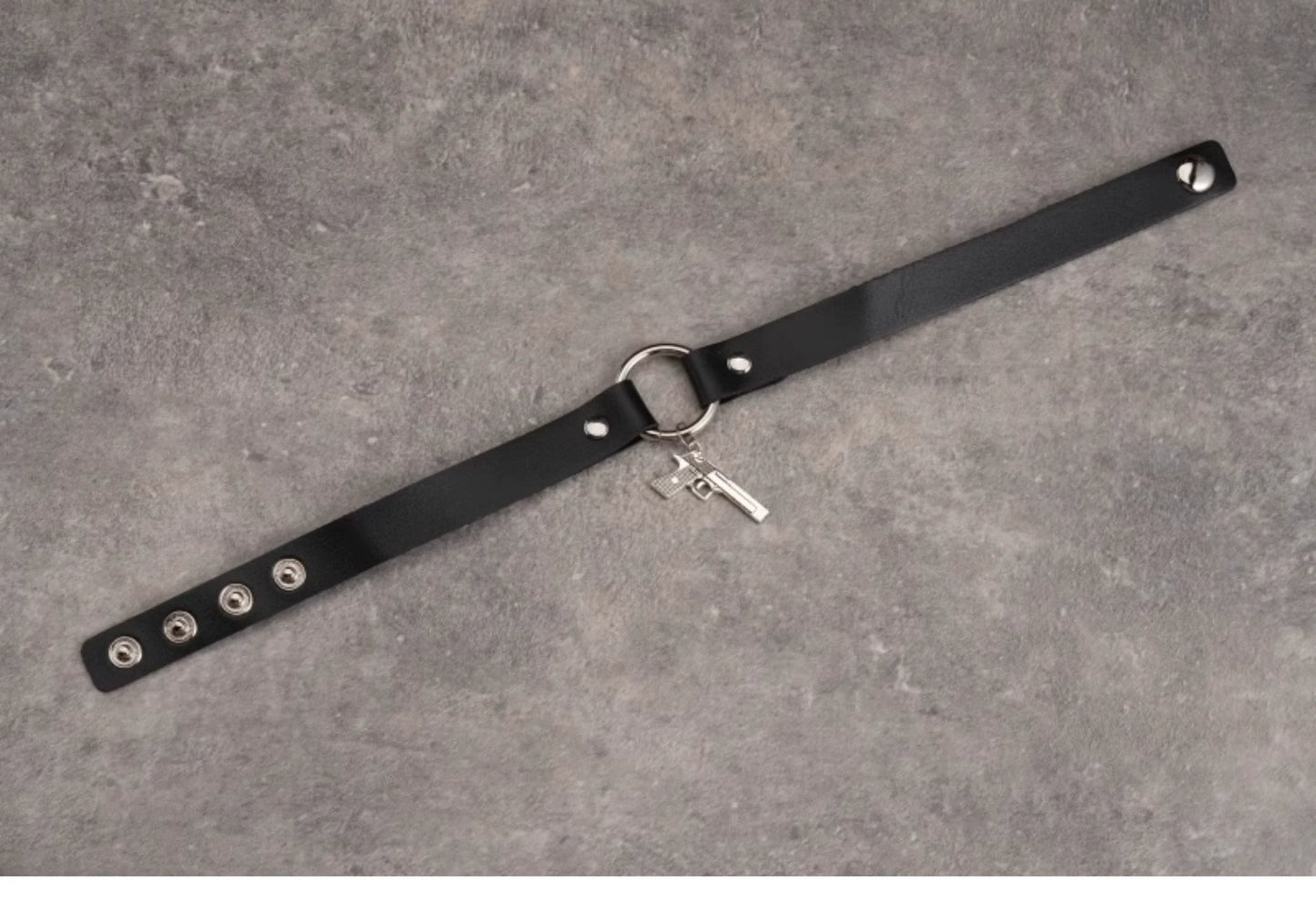 Strange Sugar - Gothic Lolita Choker Faux Leather Heart Pendant Necklace