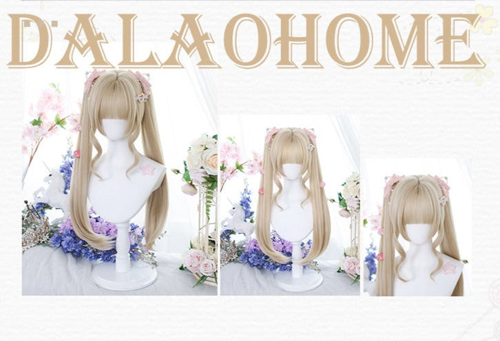 Dalao Home - Princess Lolita Ponytail Long Straight Blonde Wig