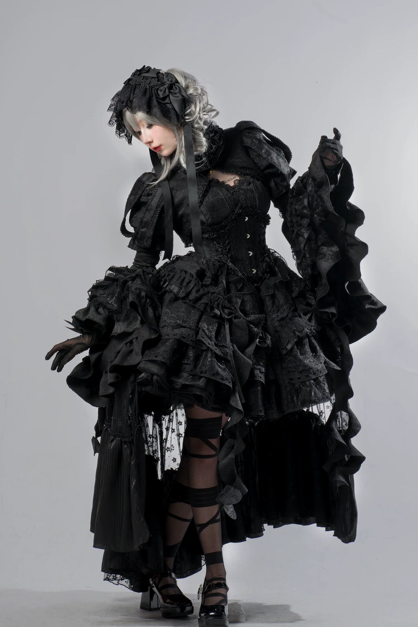 Smoothy - Caliburn - Gothic Lolita JSK Dress with Bolero with Detachable Sleeves