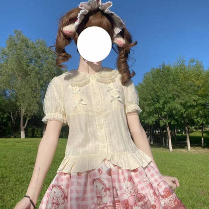 Yaya - Little Fluttershy - Multi-Colored Cotton Lolita Shirt