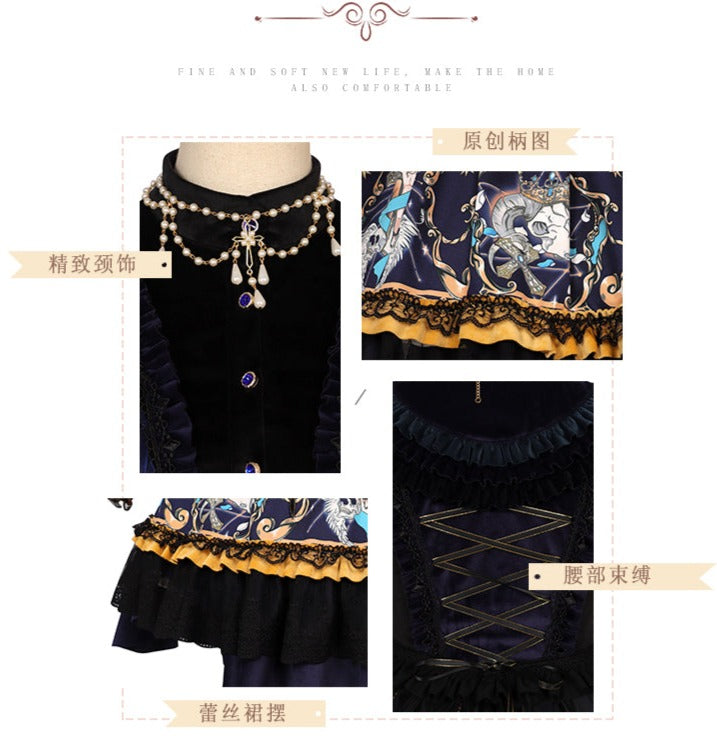YingLuoFu - God Redemption - Retro Gothic OP, Printed Dress