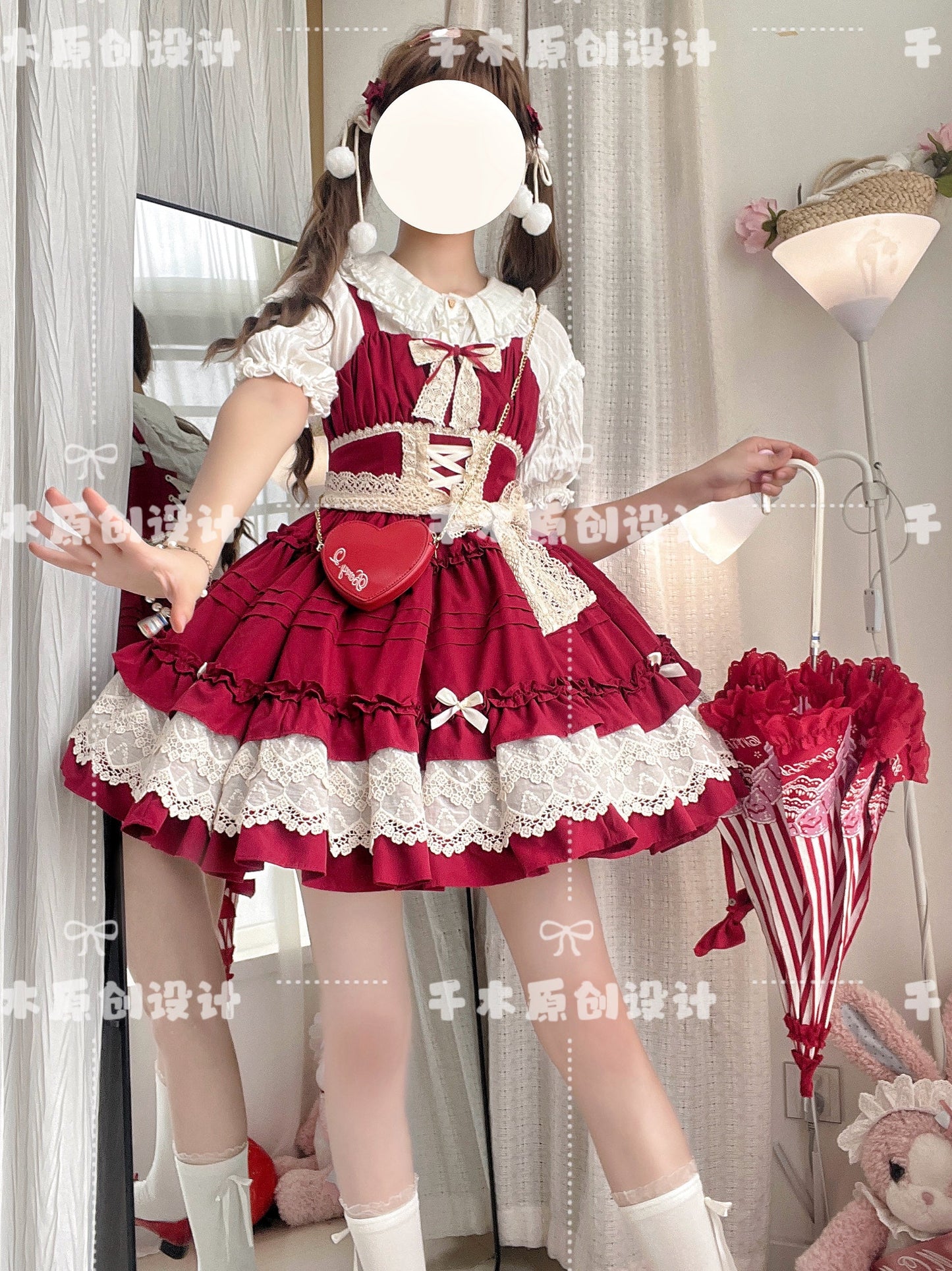 Qianmu - Vivian - Sweet Lolita JSK Doll Lolita Tiered Ruffles Dress