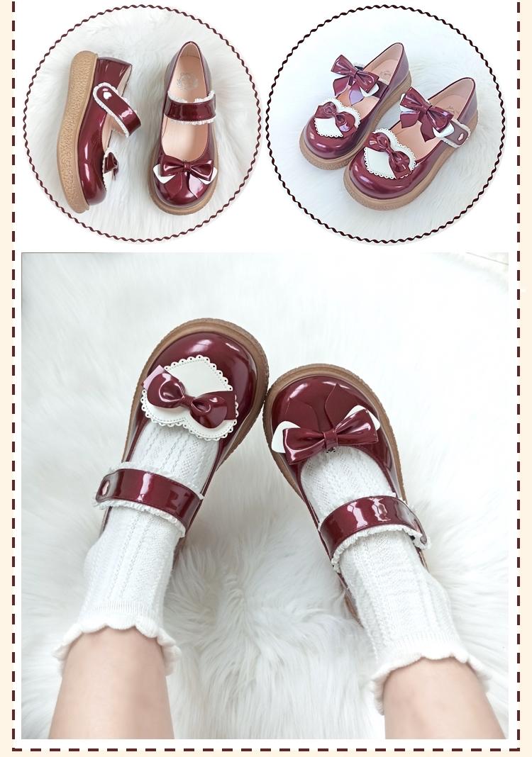 Lixing Luo - Cute Milkmaid Round Toe Multicolor Lolita Shoes