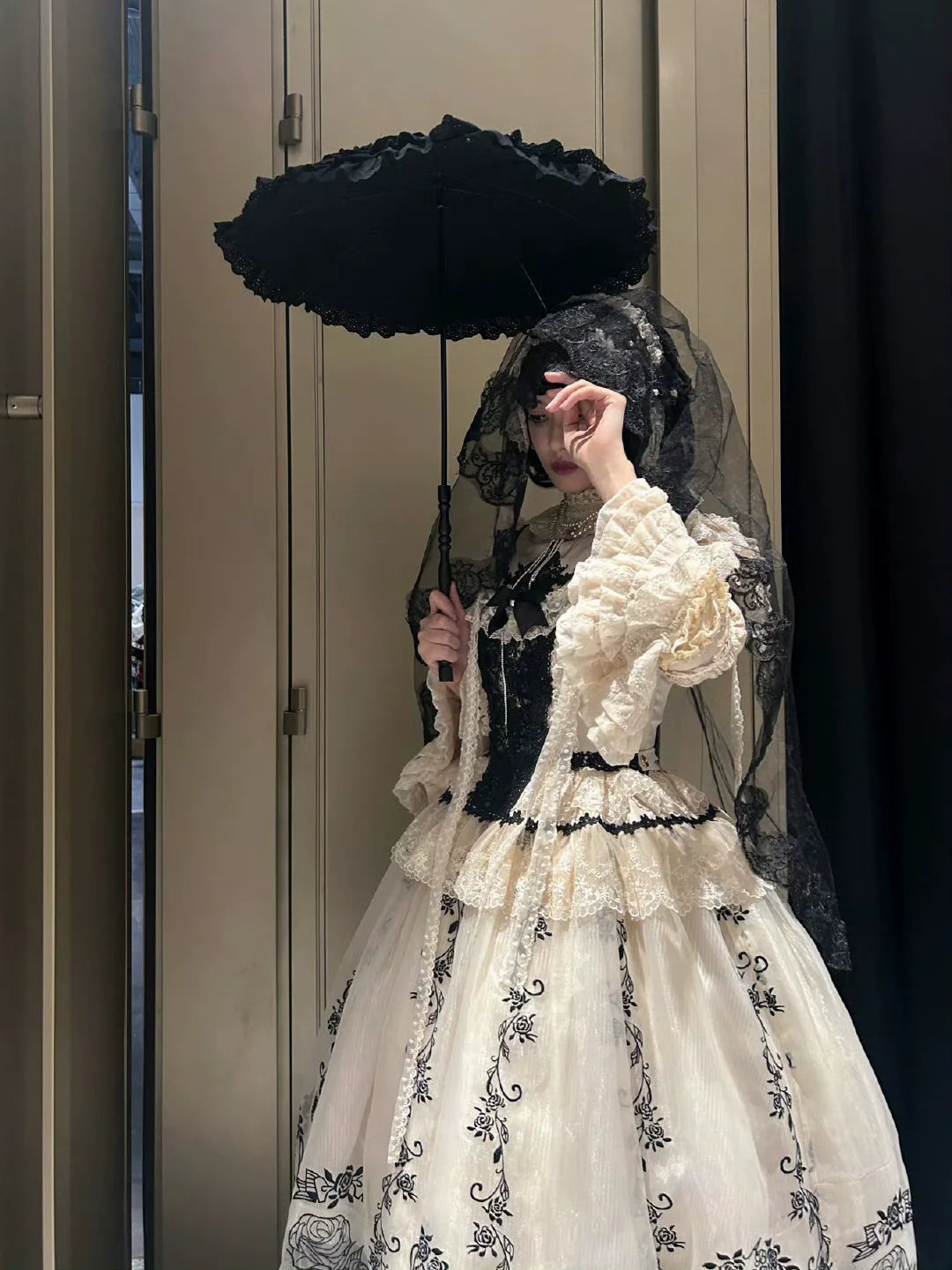 AuroraBorealis - Moonshadow - Gorgeous Wedding Lolita Dress Set Embroidered JSK SK and Bodice