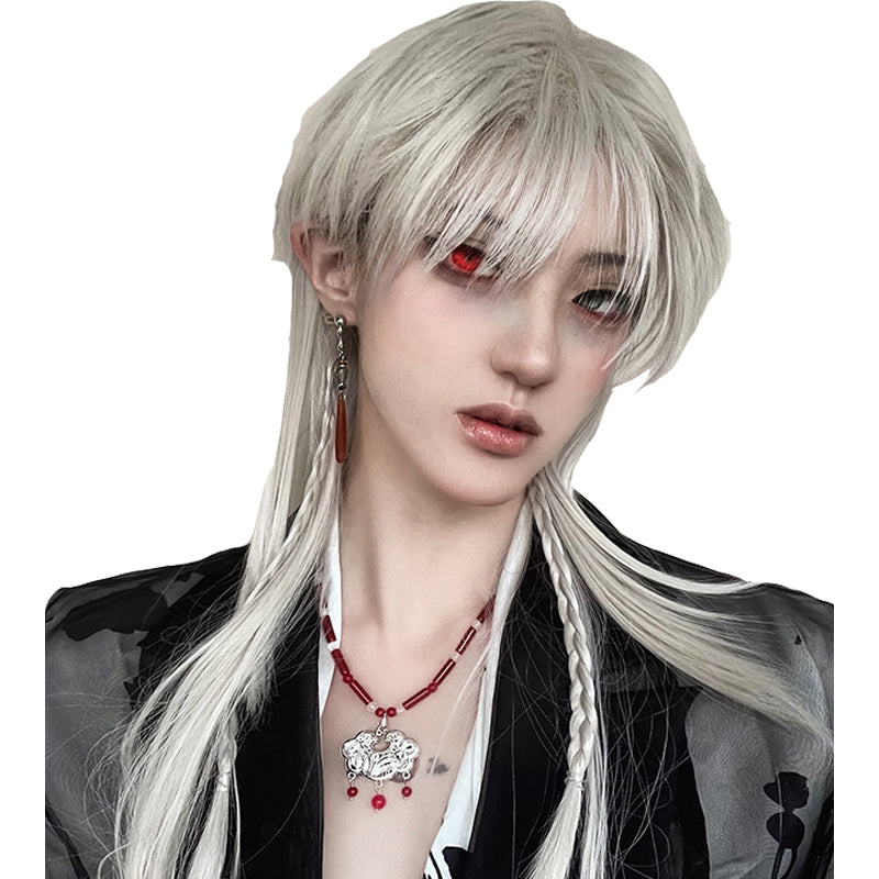 Pippi Palace - Deicide - Gothic White Gray Full Head Lolita Wig