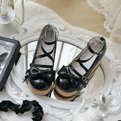 SeeYou - Sweet Cake - Sweet Lolita Platform Shoes Wood Grain