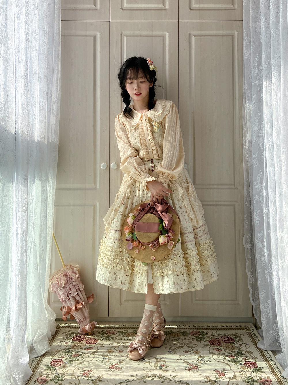 Miss Point - Flower and Alice - Idyllic Retro Floral Country Lolita SK