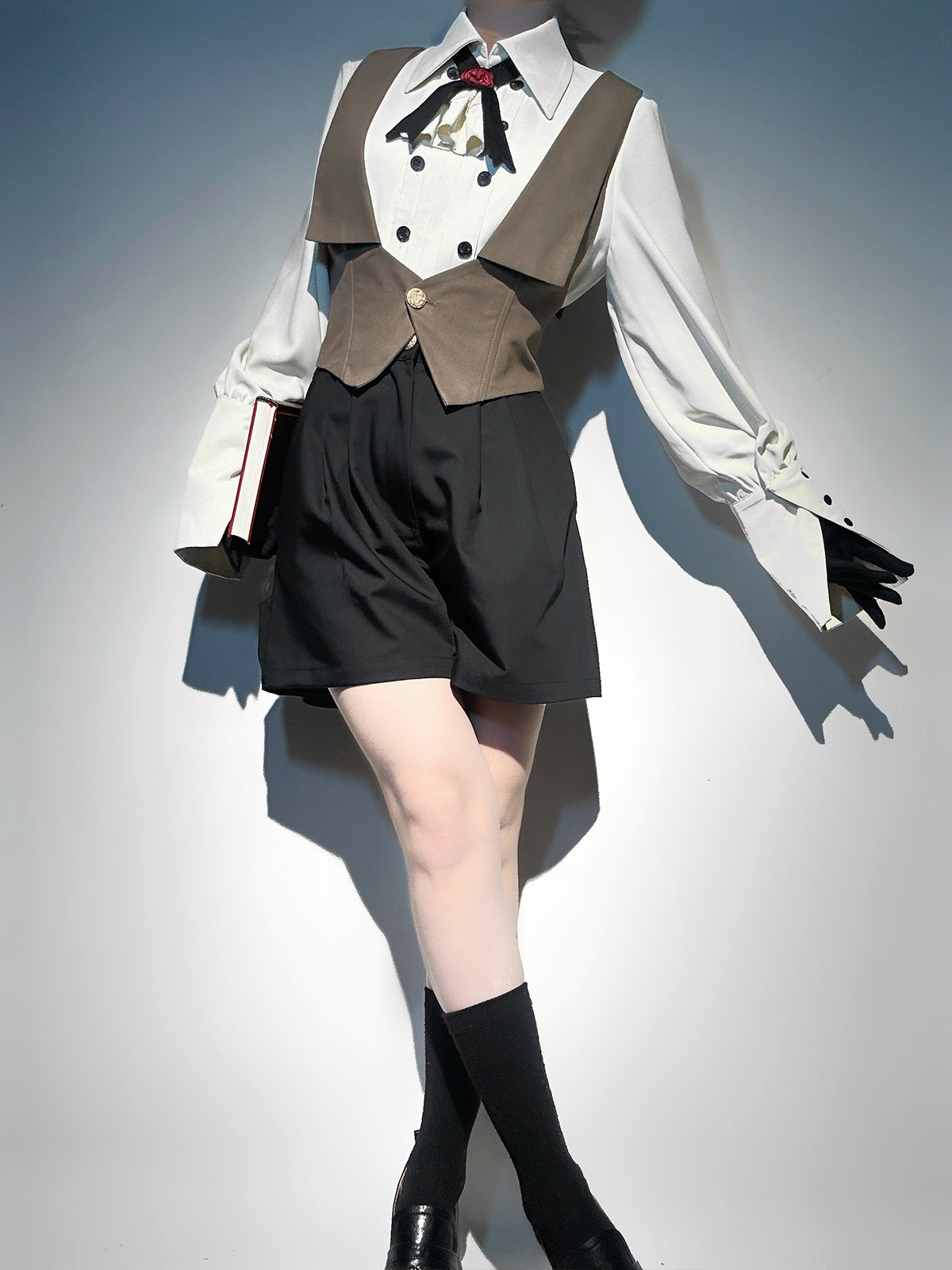 Designer's Gift - Narrative Poem - Ouji Lolita Shorts Suit with Shirt Cape and Vest