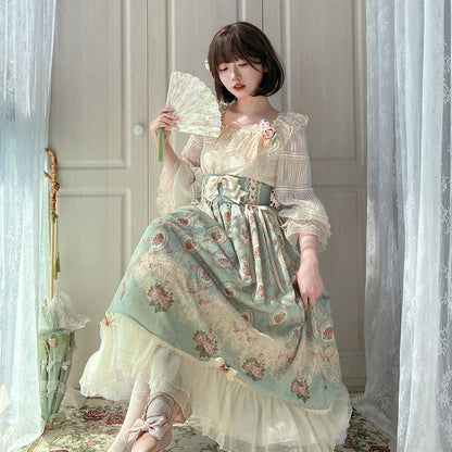 Miss Point - Retro Lolita Lace Long Sleeve Blouse