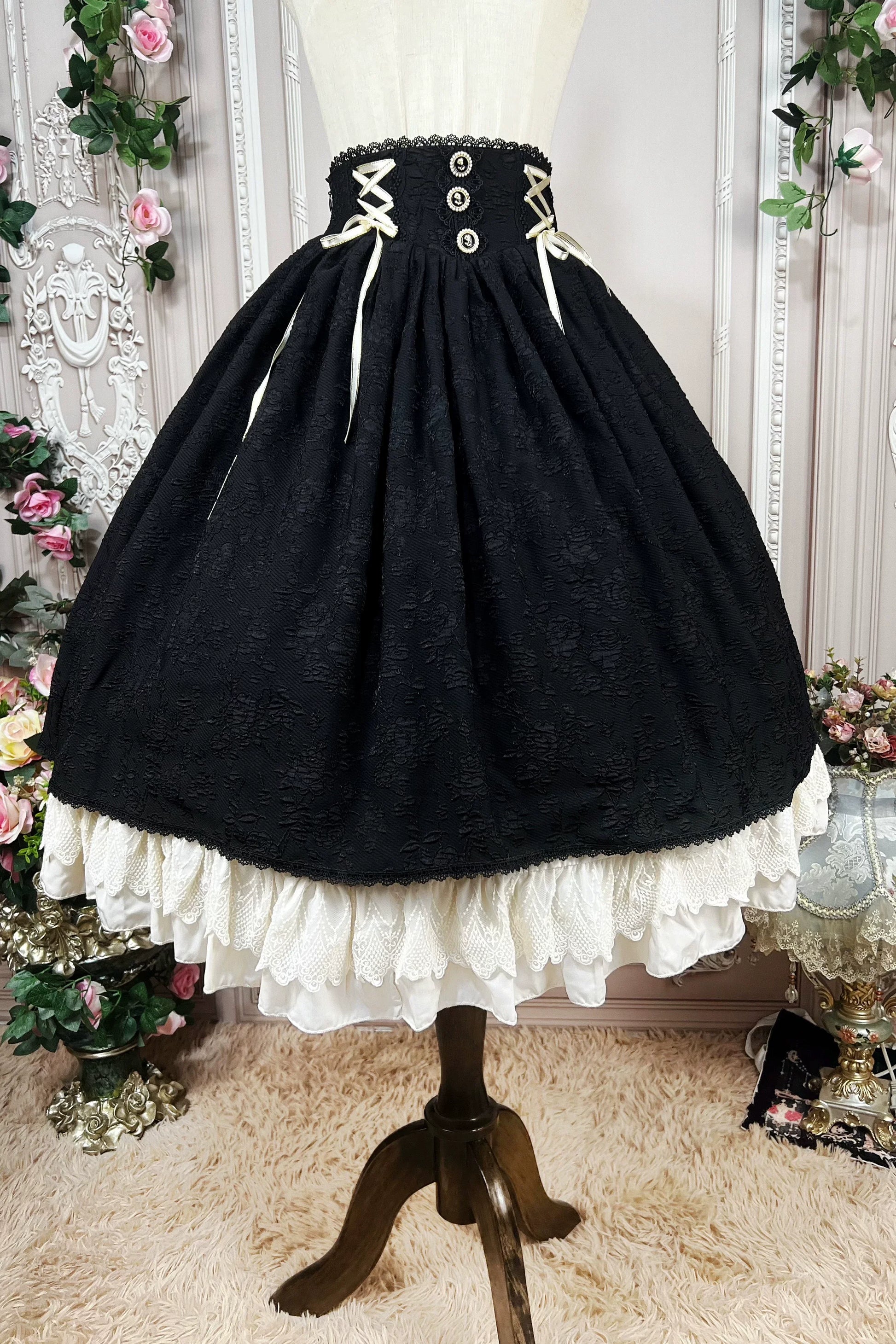 DMFS Lolita - The Heart of the Rose - Elegant Retro Lolita Skirt High Waist SK Blouse