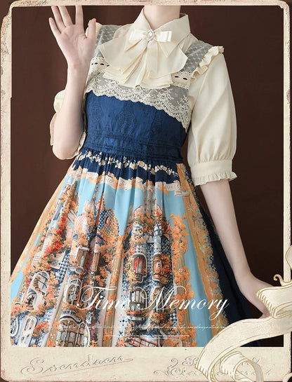 Time Memory - Earl Girl - Chiffon Classic Lolita Shirt, Mid-Length Mutton Sleeves