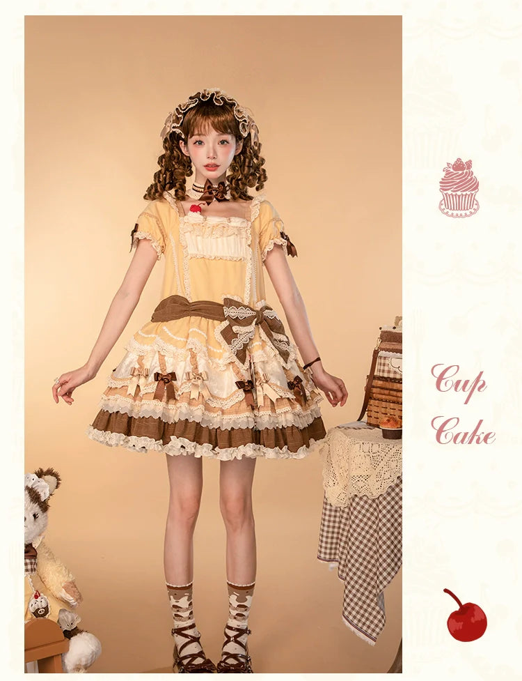 Mademoiselle Pearl - Cup Cake - Sweet Lolita OP Dress Kawaii Lolita JSK SK