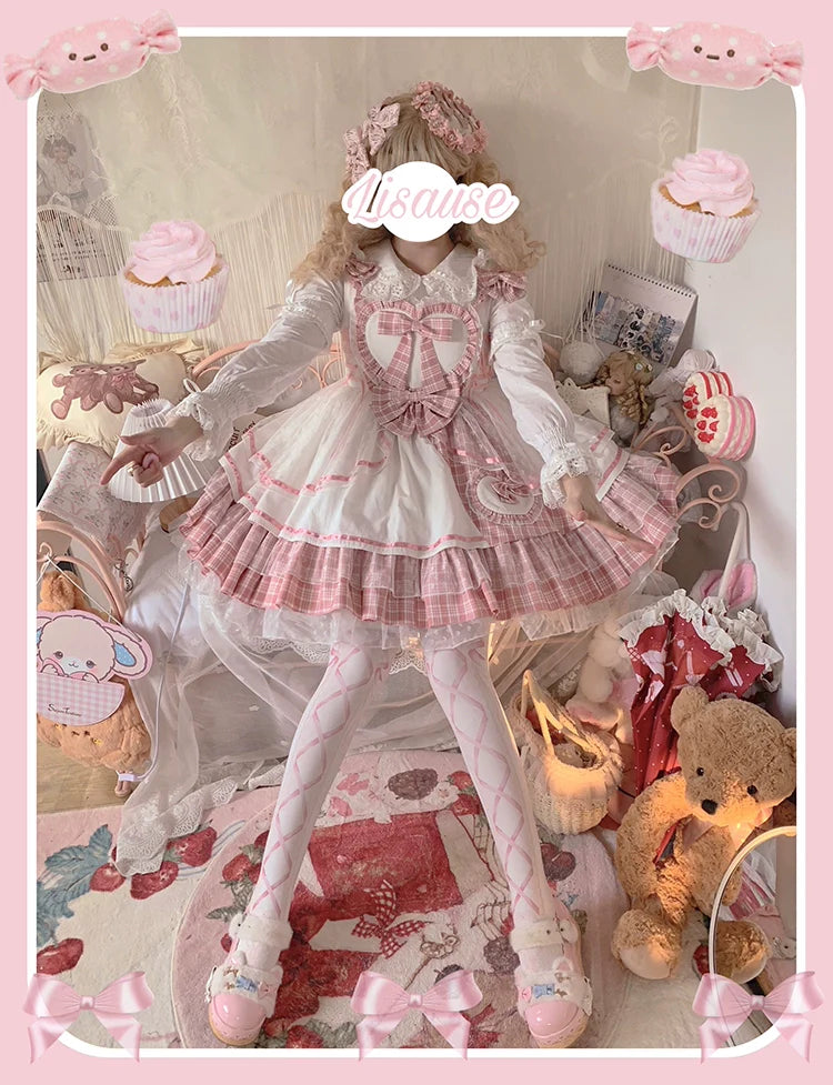 Half Sweet Lolita - Sweetheart Rescue - Sweet Lolita Dress Pink Lolita JSK Dress