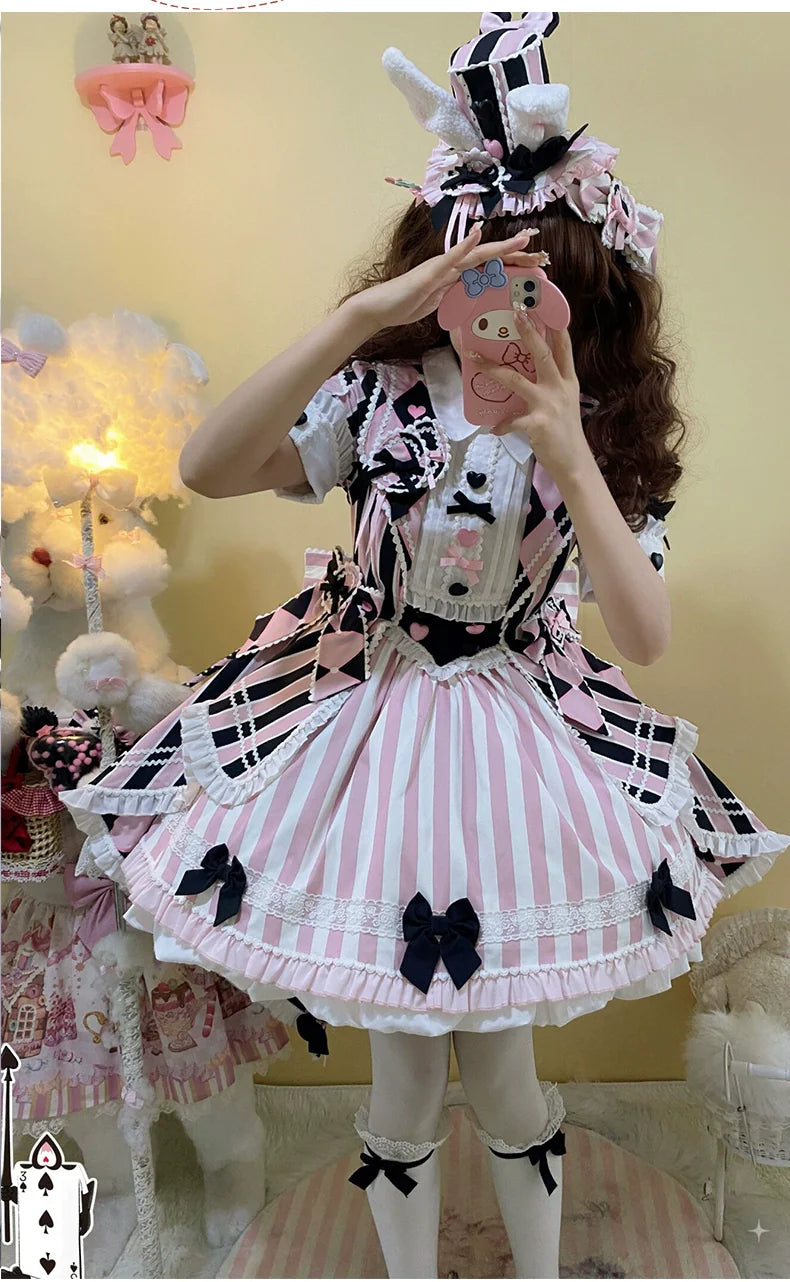 Sakurahime - Werid Theatre - Sweet Lolita Blackpink Stripe OP