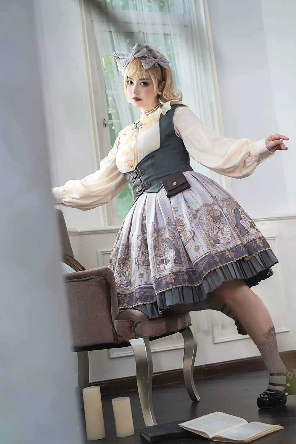 Miss Point - Demon Hunter's Diary - Gothic Lolita PU Leather Vest