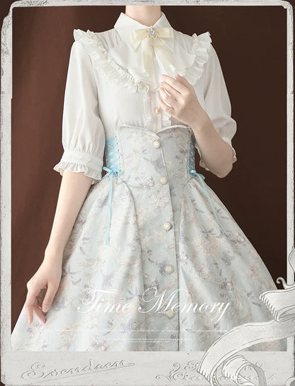 Time Memory - Earl Girl - Chiffon Classic Lolita Shirt, Mid-Length Mutton Sleeves