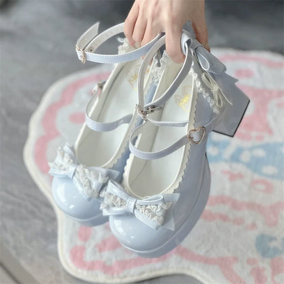 Jiangjiang Biscuit - Elegant Lolita High Heel Shoes Round Toe Low Cut
