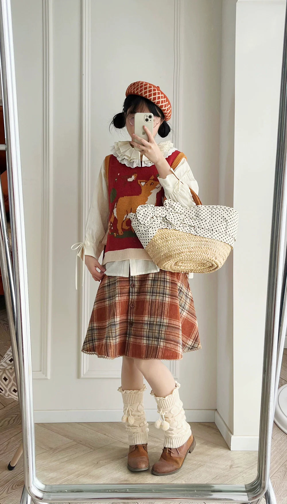 Miss Point - Chubby Fox in the Forest - Kawaii Lolita Vest Customized Lolita Sweater