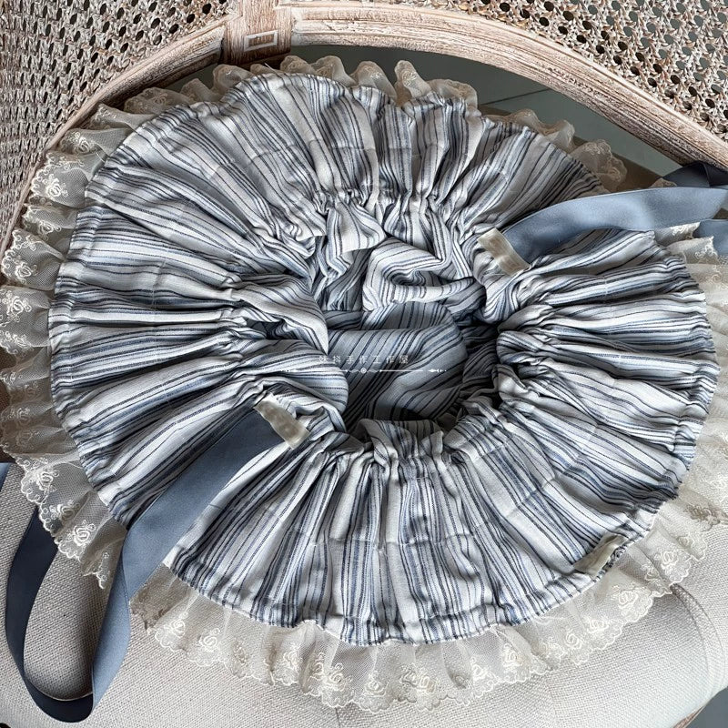 MAID - Vintage Lolita Hat Striped Lace Hat