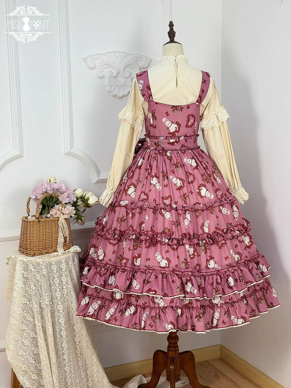 Miss Point - Forest Berry Bunny - Sweet Lolita JSK Elegant Bunny Print Dress