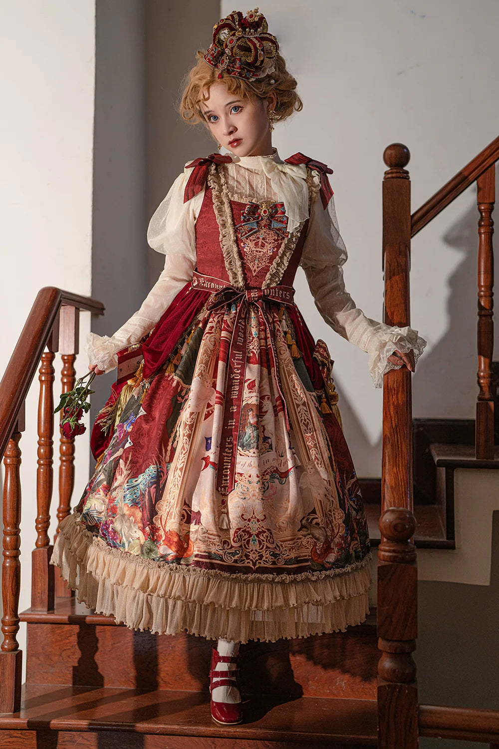 Miss Point - Kaleidoscope - Retro Lolita Dress Oil Painting Print JSK Dress Customized