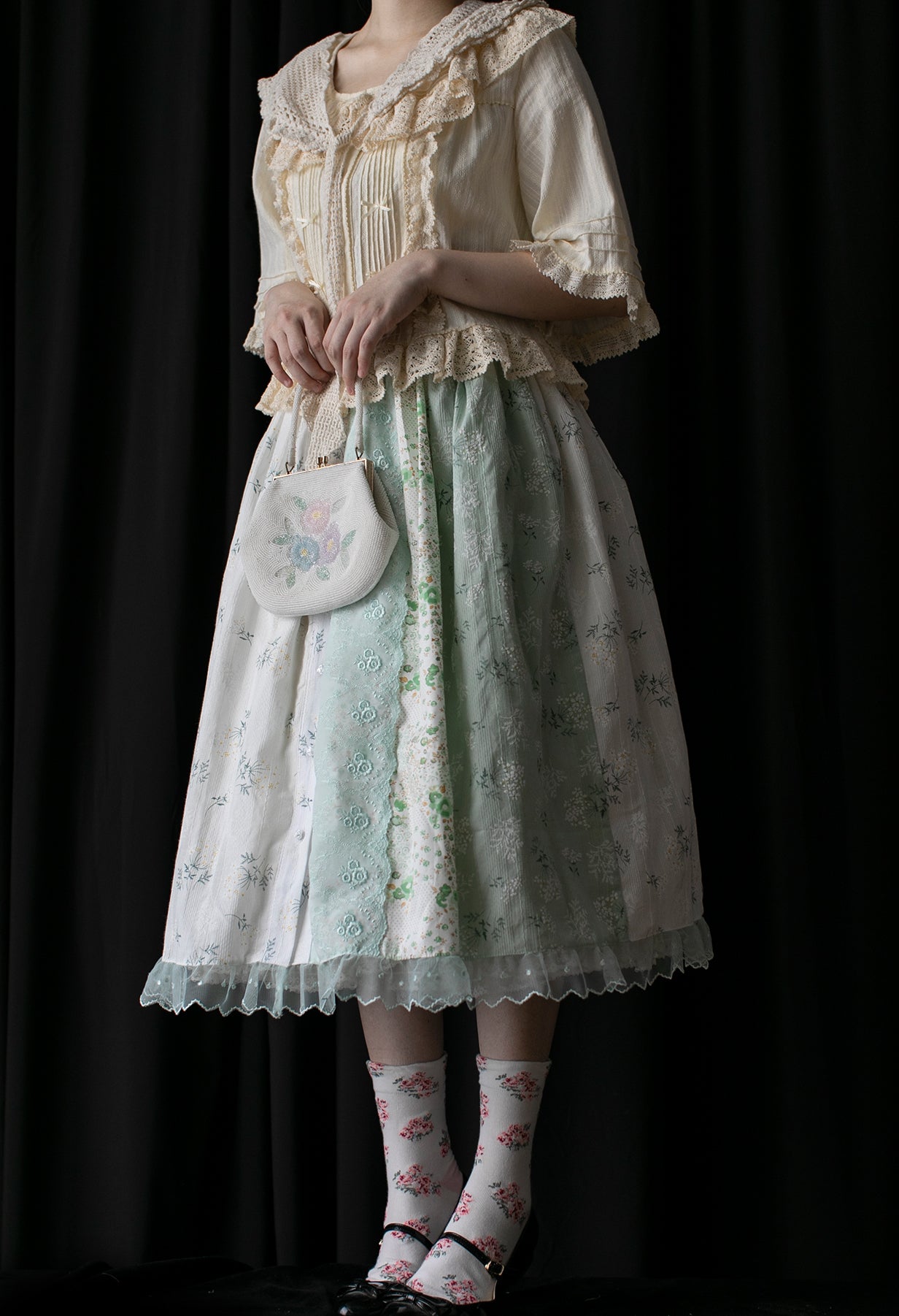 SweetDreamer - Nemo's Garden - Country Lolita Patchwork Skirt