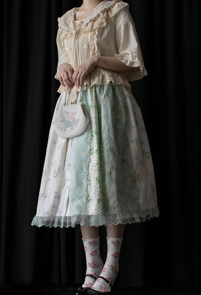 SweetDreamer - Nemo's Garden - Country Lolita Patchwork Skirt