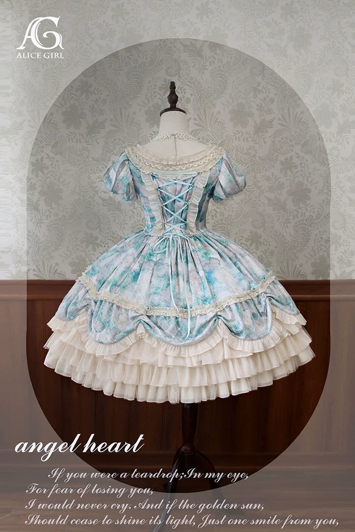 Alice Girl - Angel Heart - Sweet Lolita OP Dress, Tiered Ruffles