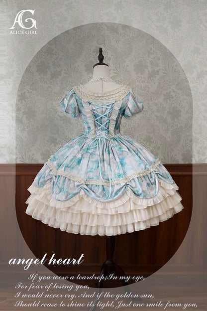 Alice Girl - Angel Heart - Sweet Lolita OP Dress, Tiered Ruffles