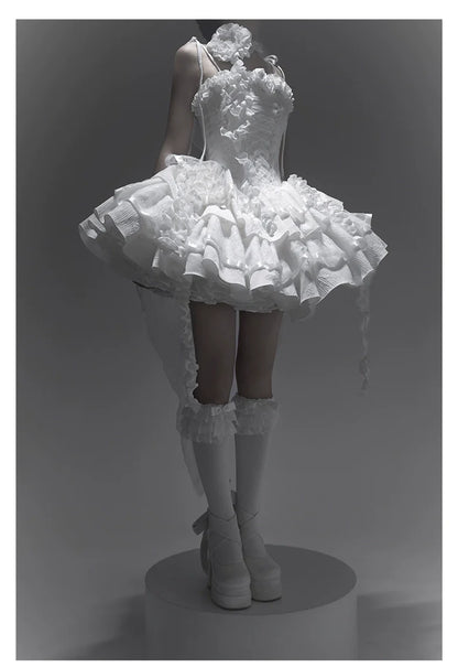 Silent Manor - White Gothic Lolita Fishbone JSK Dress
