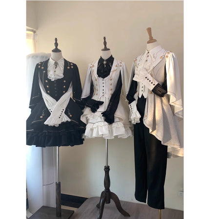 SilentMars - Law of the Fallen Moon - Retro Lolita Vest Coat Suit Knight Style Skirt