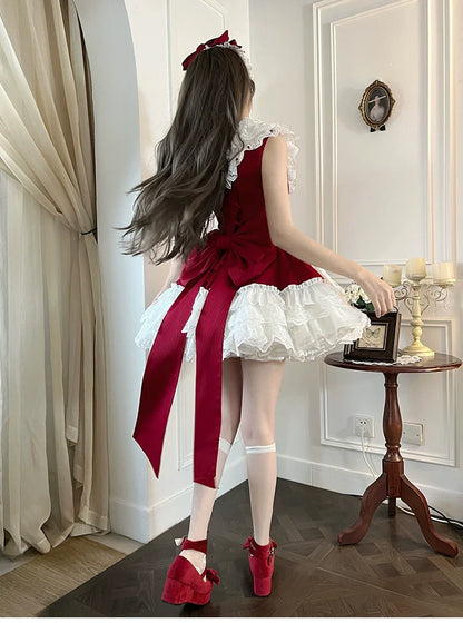 Alice Girl - Arrogant Miss - Sweet Lolita Jumper Dress with Tiered Lace Dress