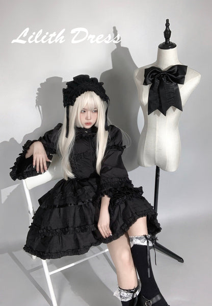 Mengfuzi - LiLith - Christmas Gothic Lolita JSK Dress, Short Sleeve Bolero