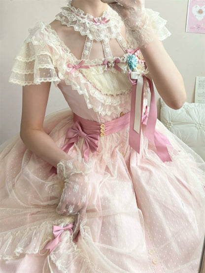 Uncle's Workshop - Fluttering Cherry Spring Strings - Cotton Sweet Lolita JSK Dress