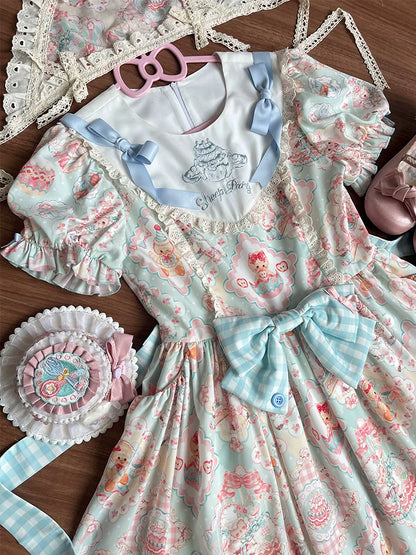 NanShengGe - Sheep Party - Sweet Lolita OP V-Neckline Lolita Dress