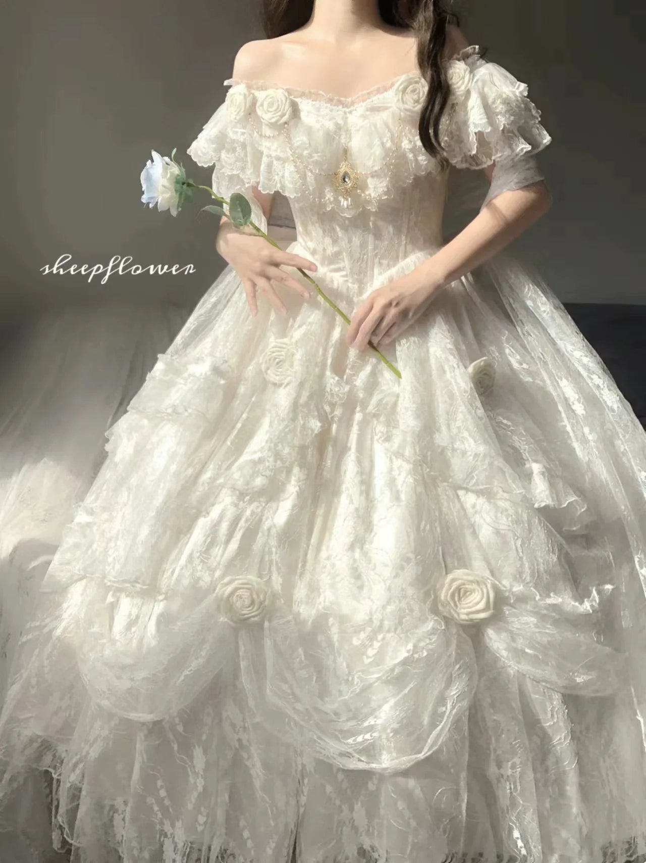 Meowing and fruity - Tana Manor - Classic Lolita OP Dress, Floral Decoration